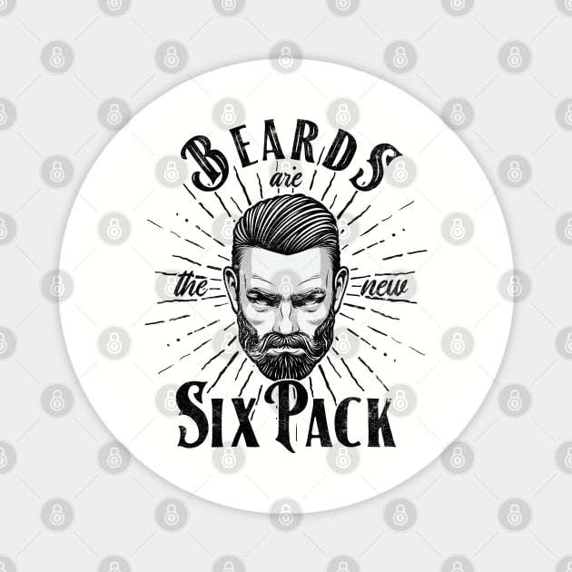 Beards Are The New Six Pack Funny Beard Design for Men Magnet by ScienceNStuffStudio
